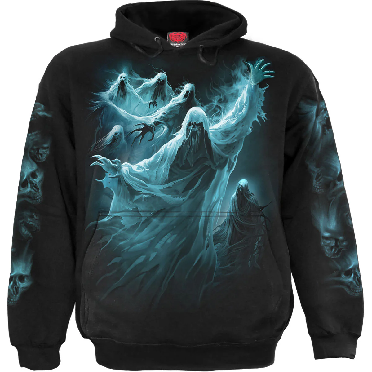Spiral Unisex Pullover Hoodie: Ghost Skull