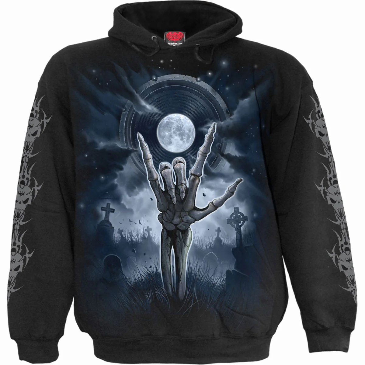Spiral Unisex Pullover Hoodie: Grim Rocker
