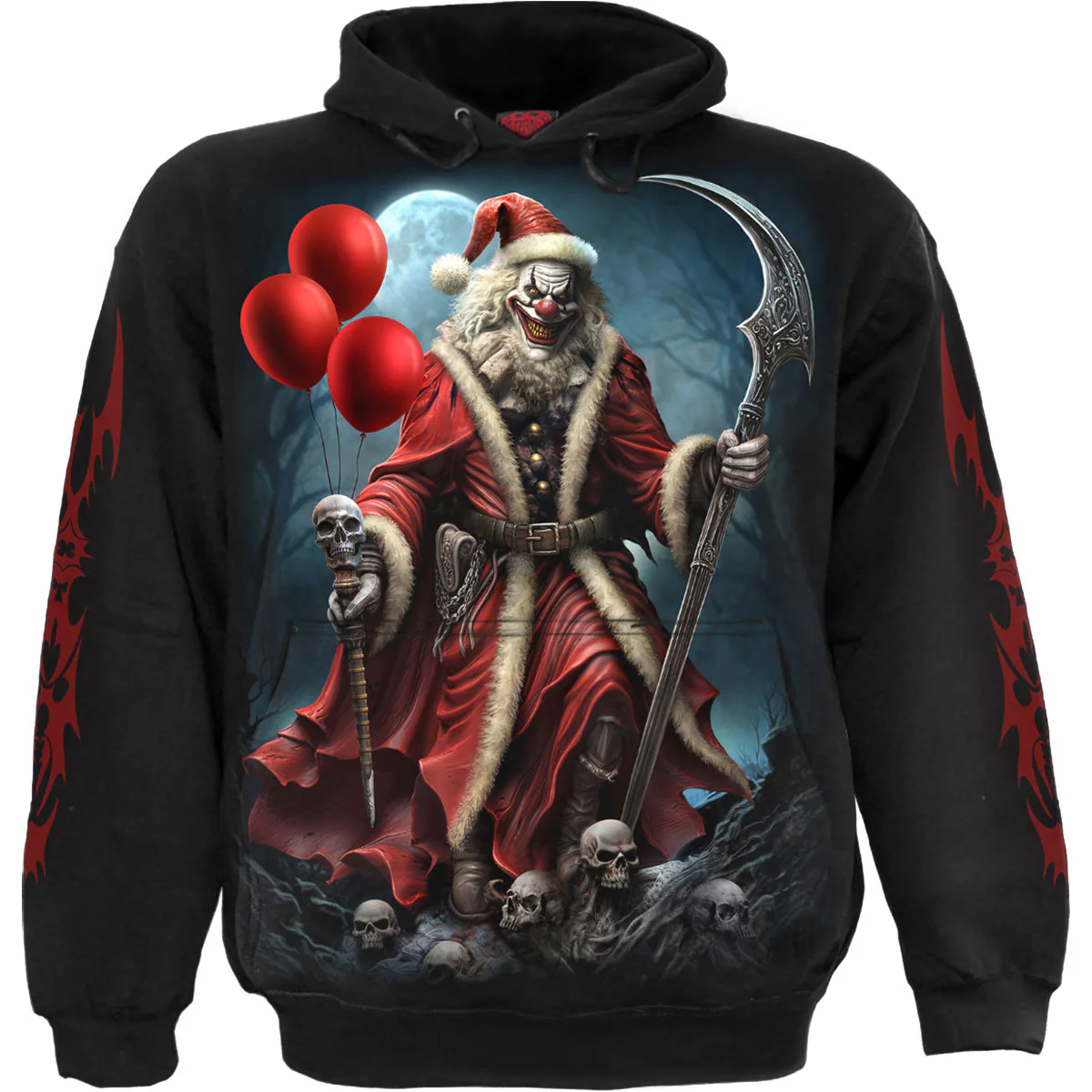 Spiral Unisex Pullover Hoodie: Santa Clown