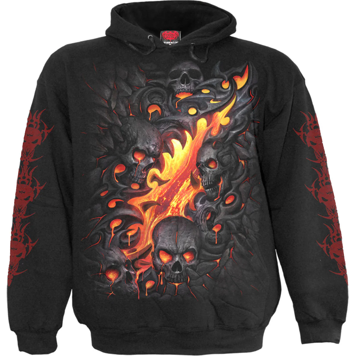 Spiral Unisex Pullover Hoodie: Skull Lava