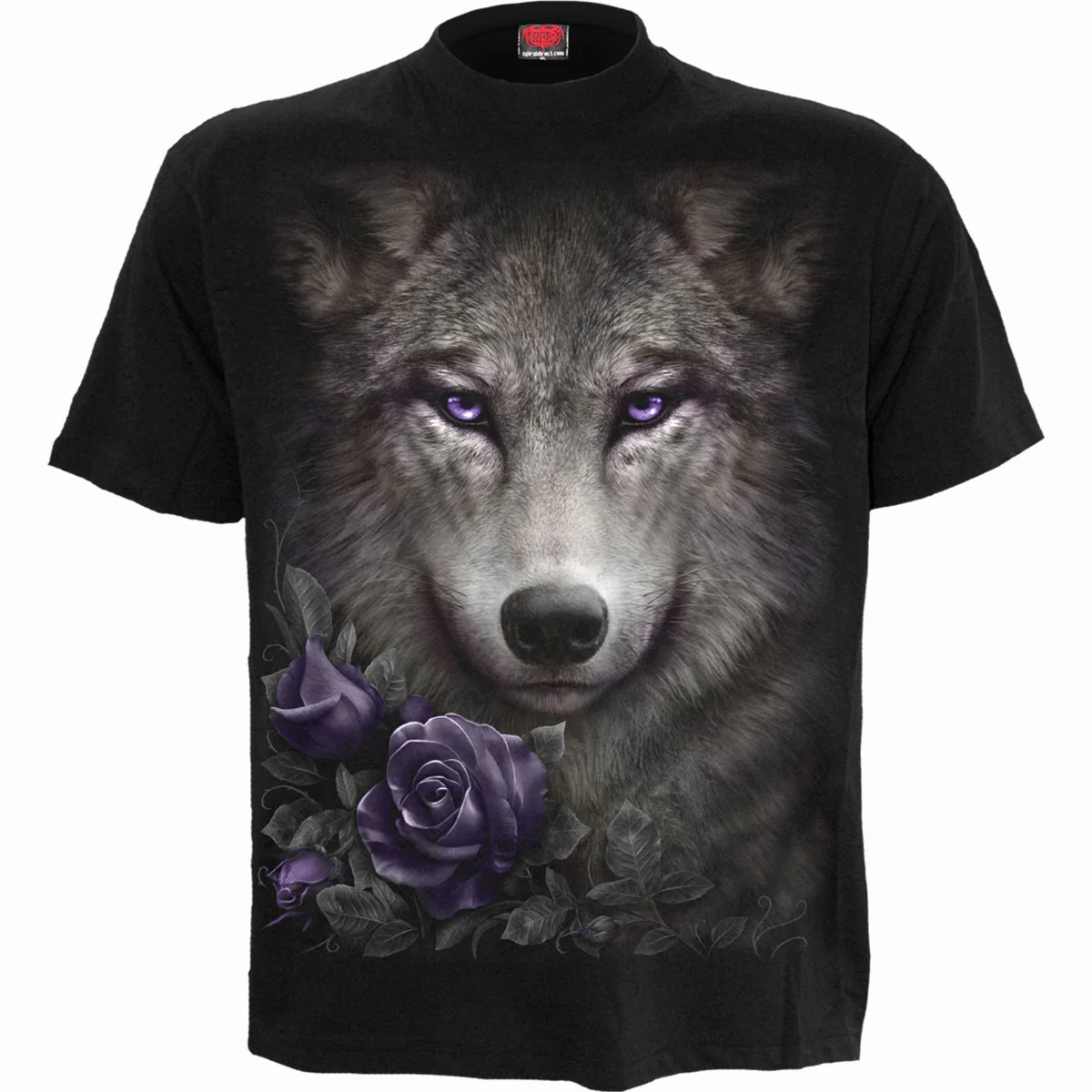 Spiral Unisex T-Shirt: Wolf Roses