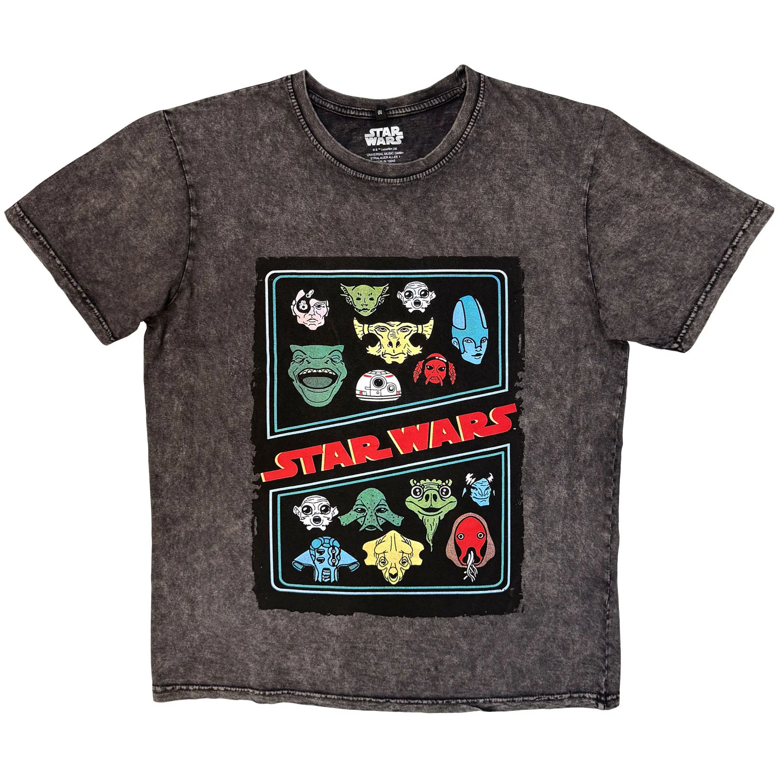 Star Wars Unisex Stone Wash T-Shirt: Alien Heads