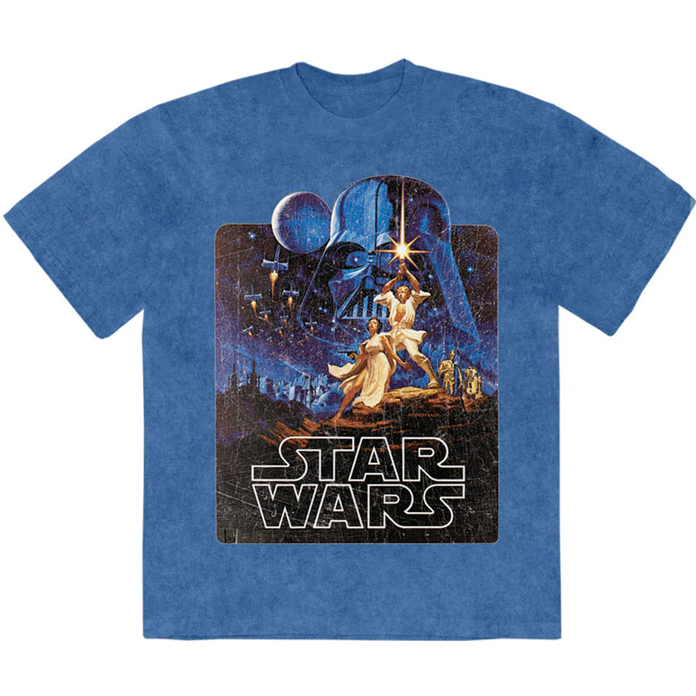 Star Wars Unisex Stone Wash T-Shirt: Luke & Leia Pose