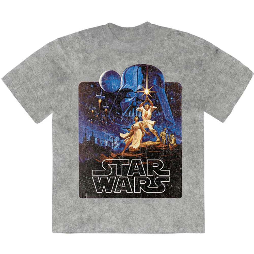 Star Wars Unisex Stone Wash T-Shirt: Luke & Leia Pose - Image 2