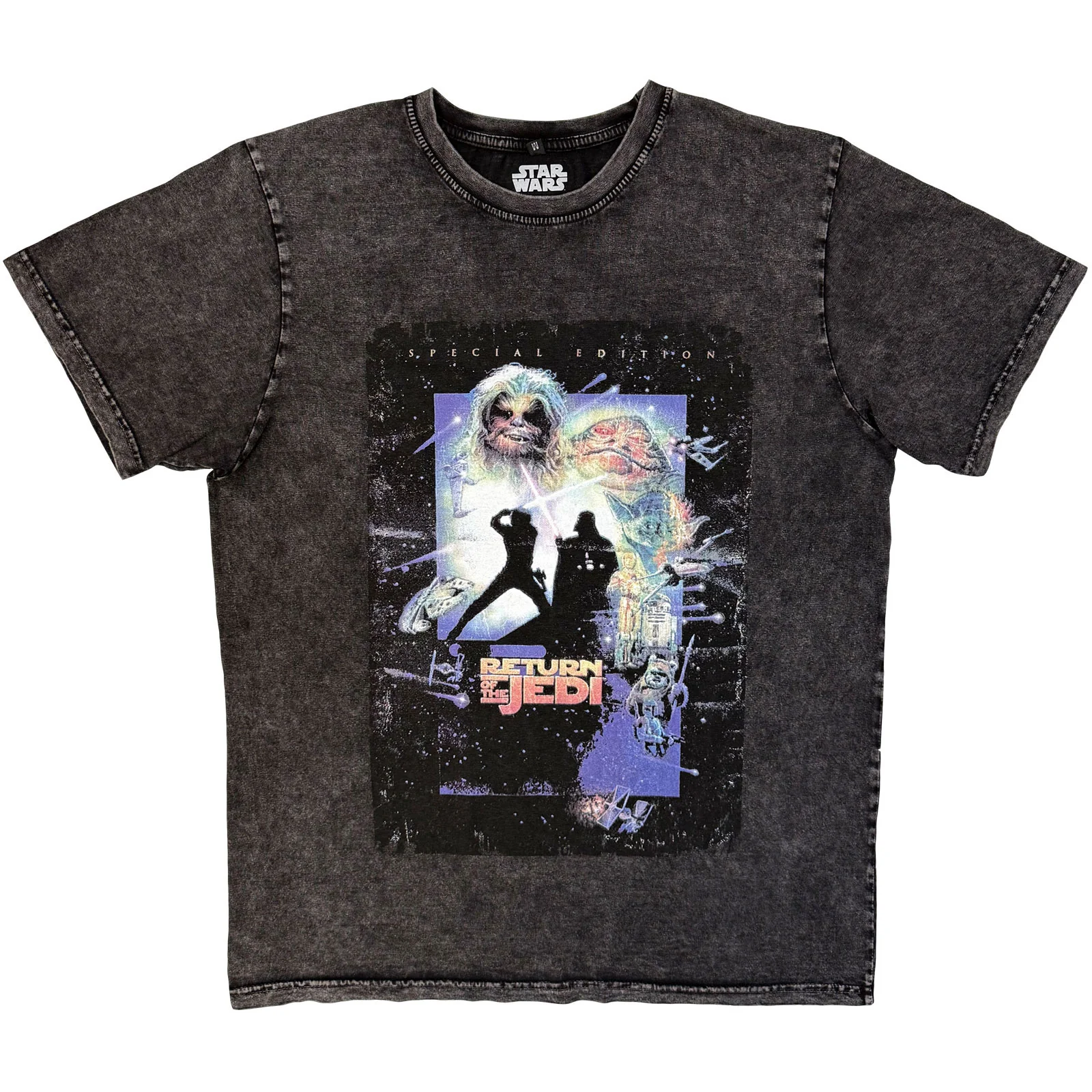 Star Wars Unisex Stone Wash T-Shirt: ROTJ Silhouette