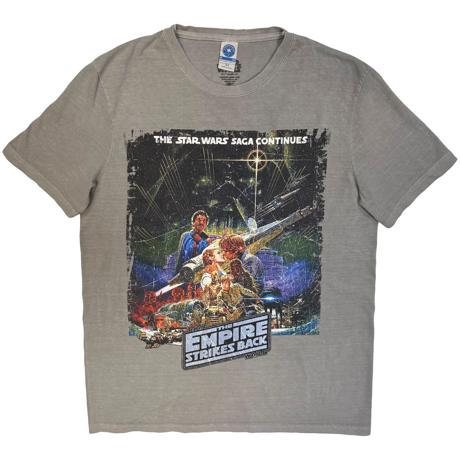 Star Wars Unisex Stone Wash T-Shirt: TESB Kiss