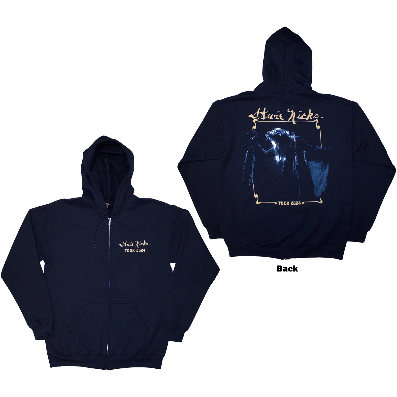Stevie Nicks Unisex Zipped Hoodie: Tour '24 Live Photo