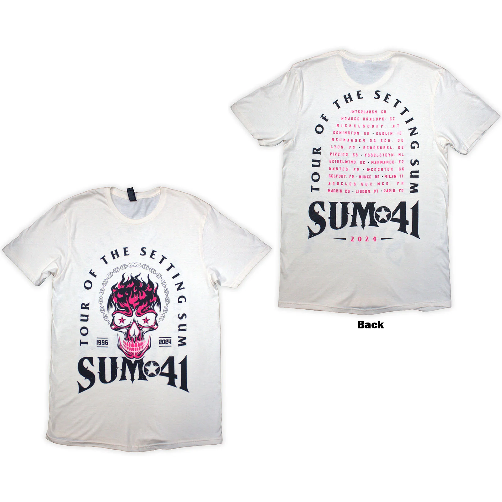 Sum 41 Unisex T-Shirt: Tour '24 Pink Skull