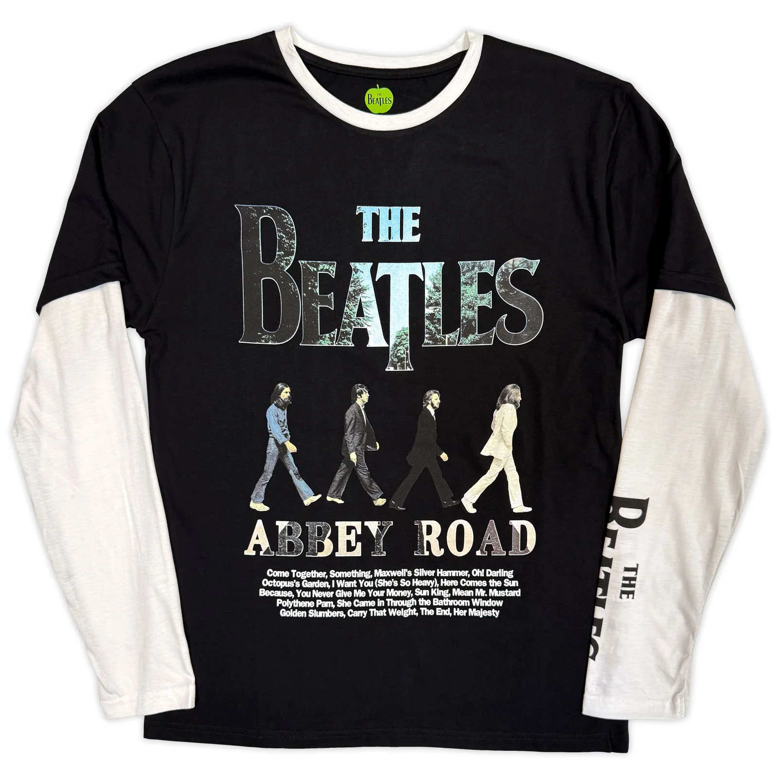 The Beatles Unisex Layered Long Sleeve T-Shirt: Abbey Road Infill