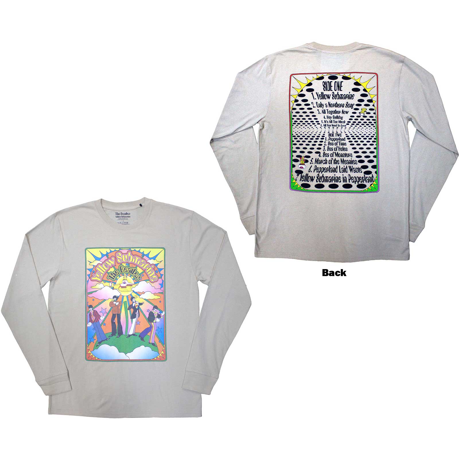 The Beatles Unisex Long Sleeve T-Shirt: Yellow Submarine Tracklist