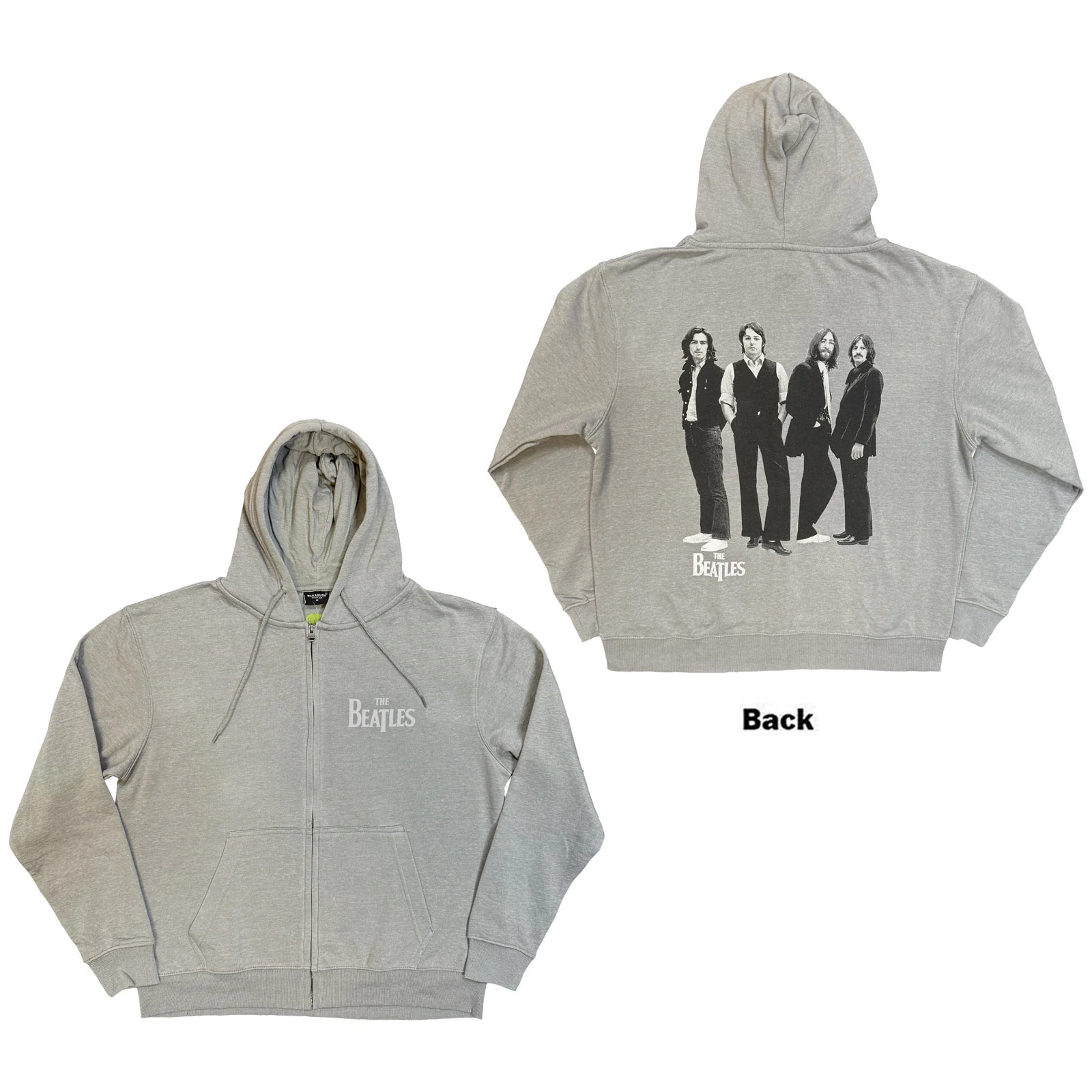 The Beatles Unisex Zipped Hoodie: White Album