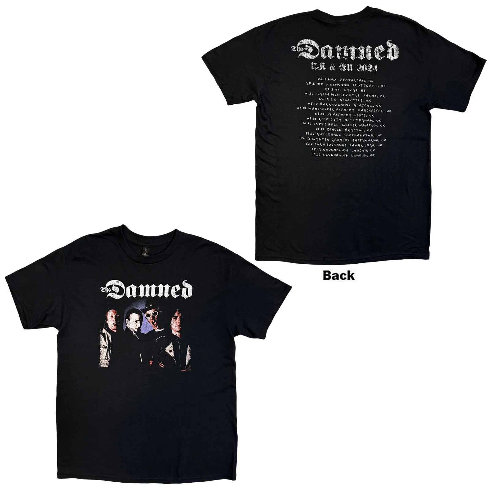 The Damned Unisex T-Shirt: Photo UK & EU Tour 24