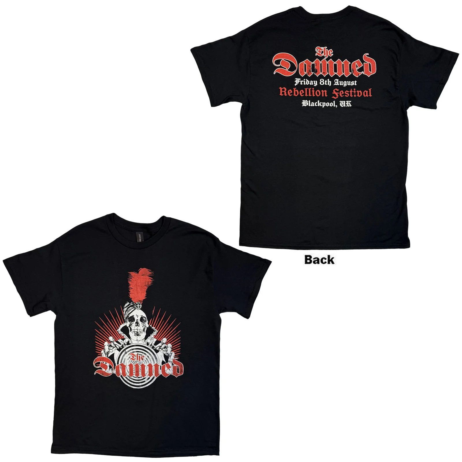 The Damned Unisex T-Shirt: Skeleton/Rebellion Festival 25