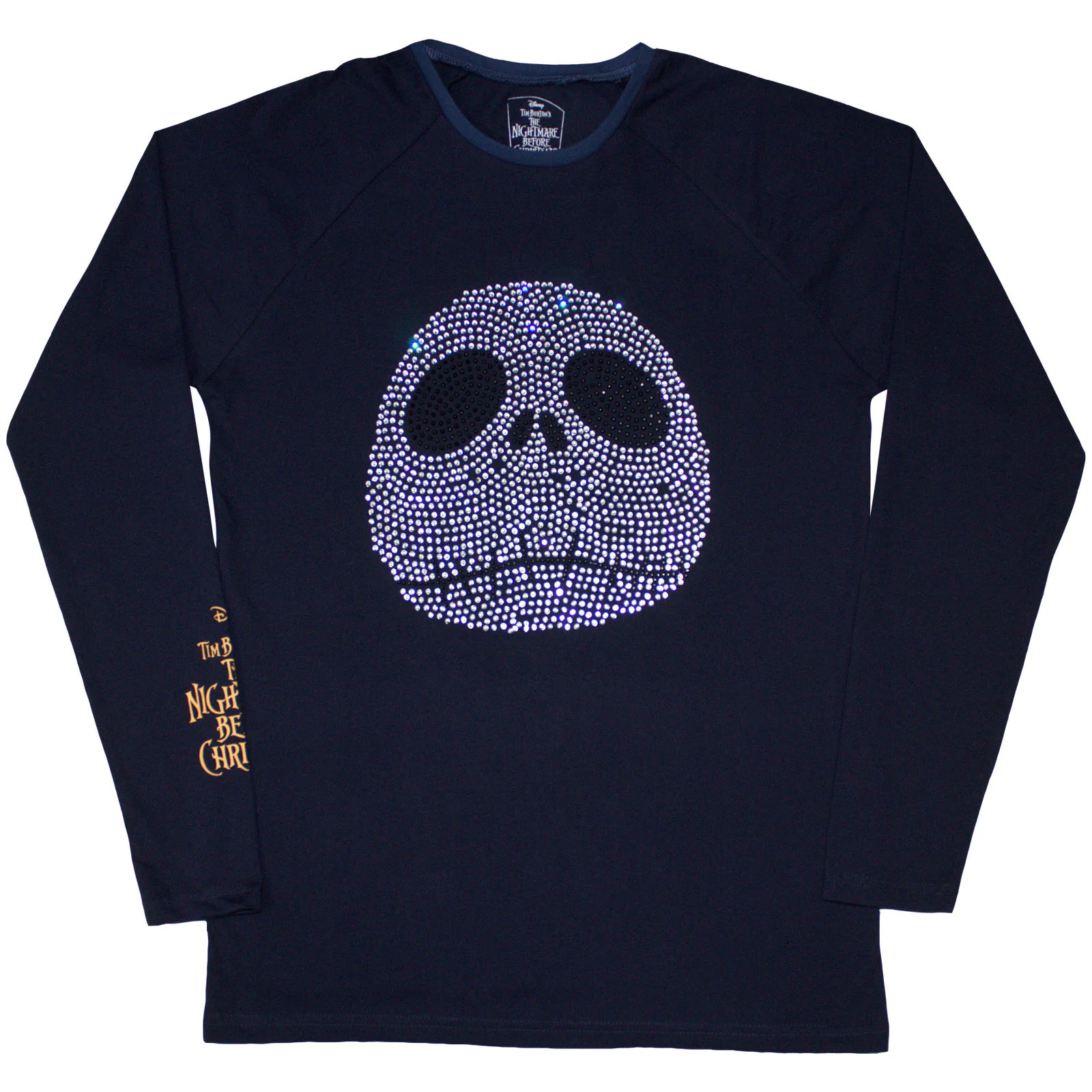 The Nightmare Before Christmas Unisex Long Sleeve T-Shirt: Rhinestone Jack