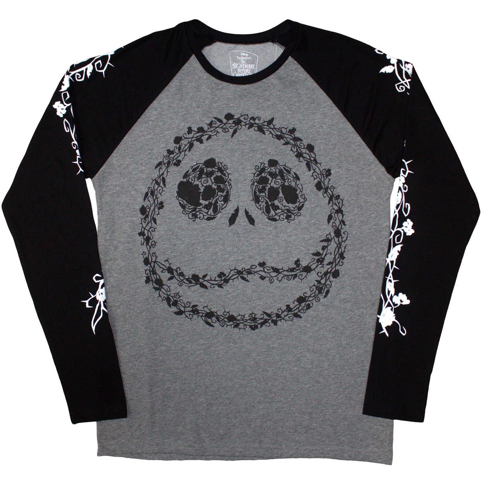 The Nightmare Before Christmas Unisex Raglan T-Shirt: Floral Jack