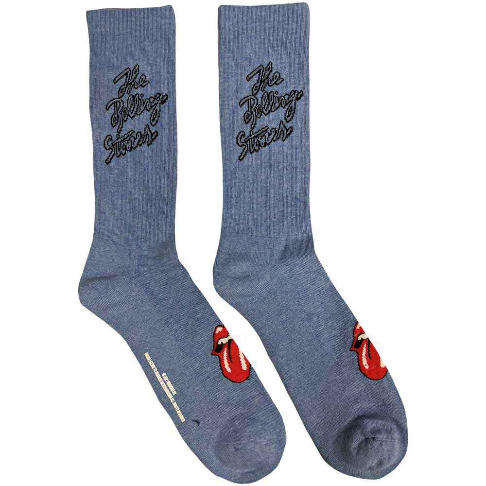 The Rolling Stones Unisex Terry Socks: Script Logo