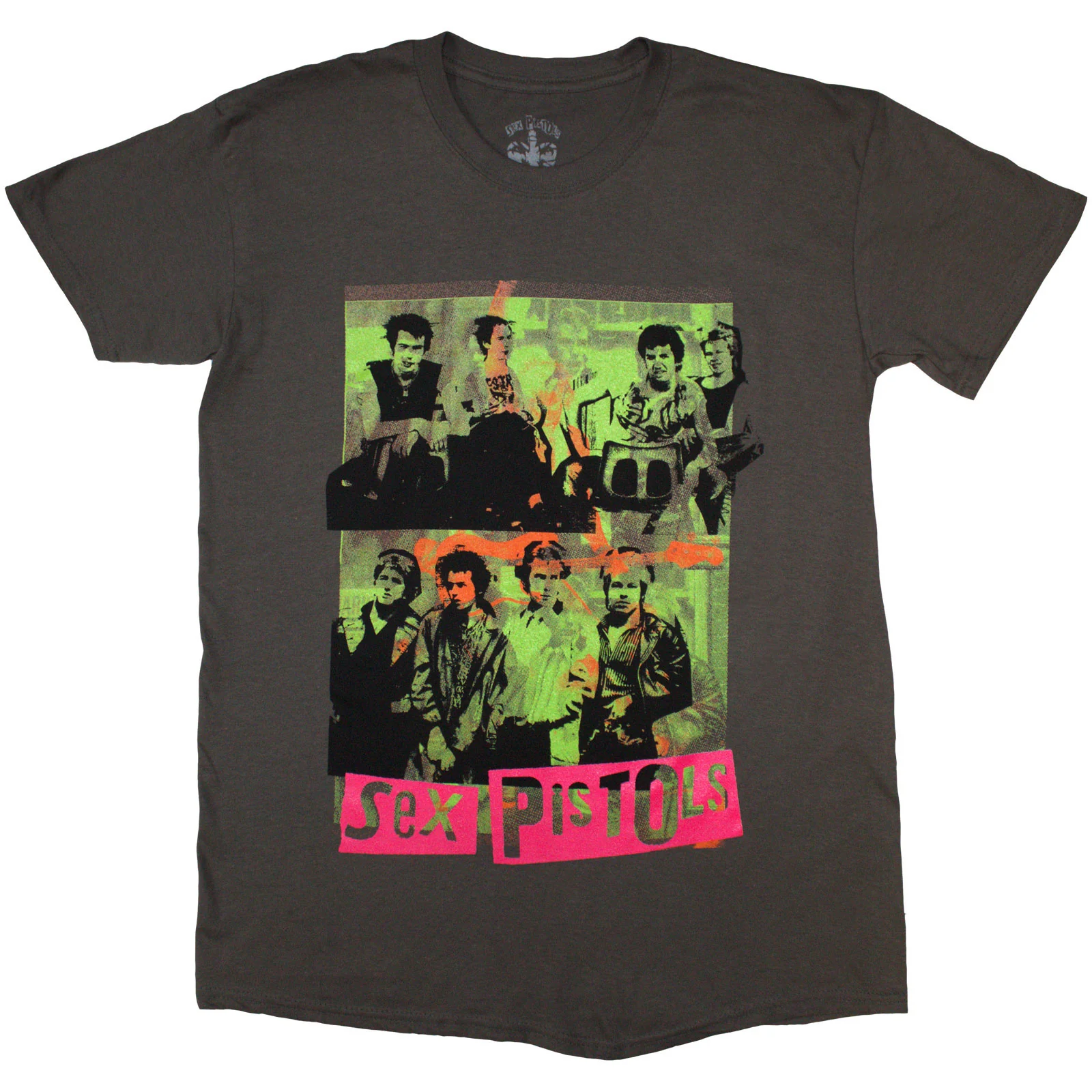The Sex Pistols Unisex T-Shirt: Band Green Montage