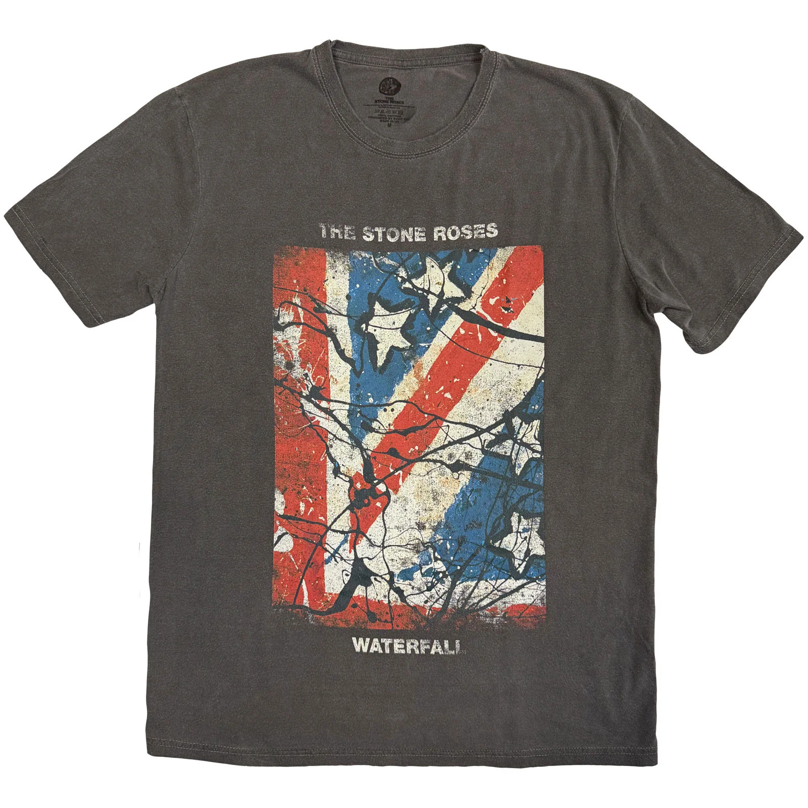 The Stone Roses Unisex Stone Wash T-Shirt: Waterfall Jumbo-Print