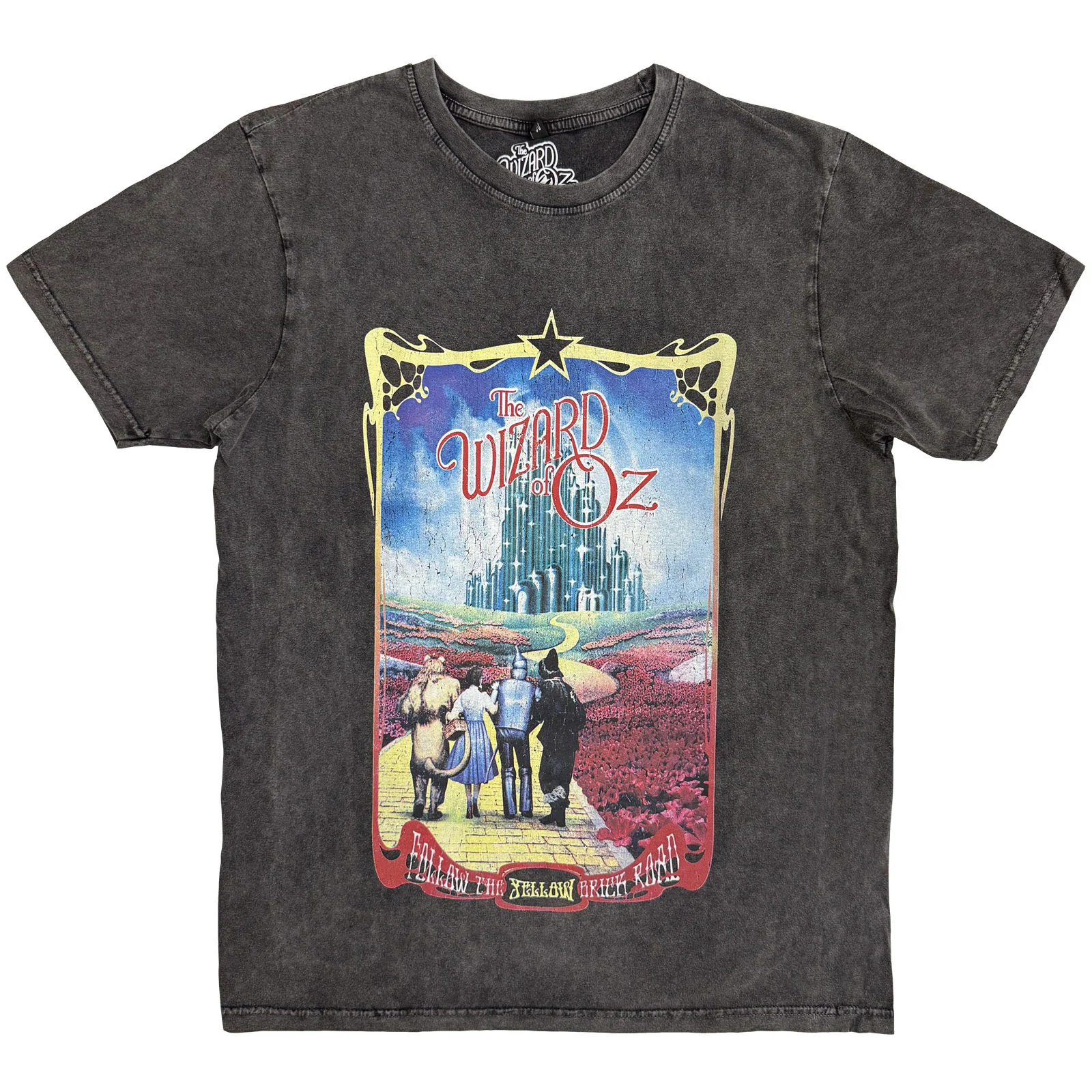 The Wizard of Oz Unisex Stone Wash T-Shirt: Yellow Brick Road
