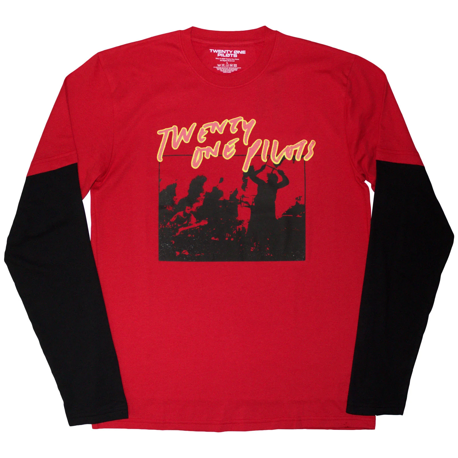 Twenty One Pilots Unisex Layered Long Sleeve T-Shirt: Live Scribble