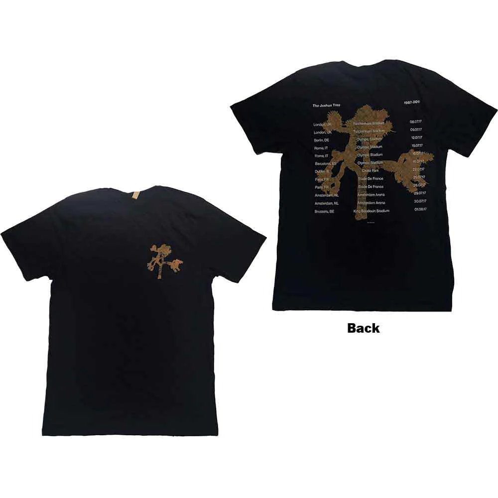 U2 Unisex T-Shirt: Joshua Tree Dates 2017