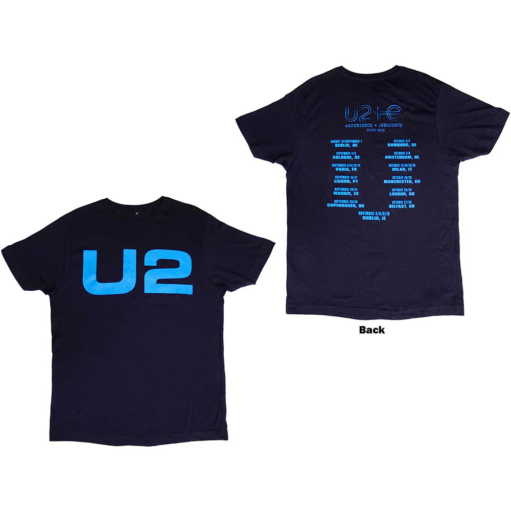 U2 Unisex T-Shirt: Logo E+I 2018 Tour Dates
