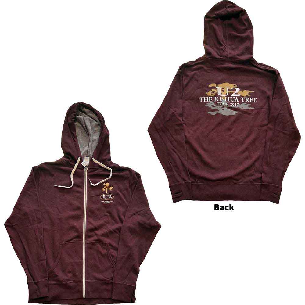 U2 Unisex Zipped Hoodie: Joshua Tree 2017
