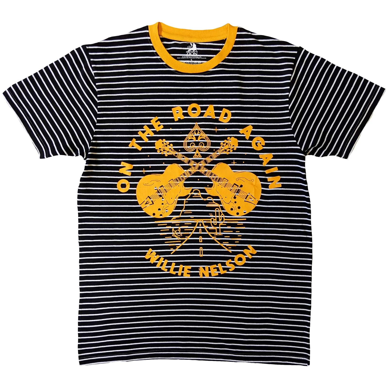 Willie Nelson Unisex Ringer T-Shirt: On The Road Again