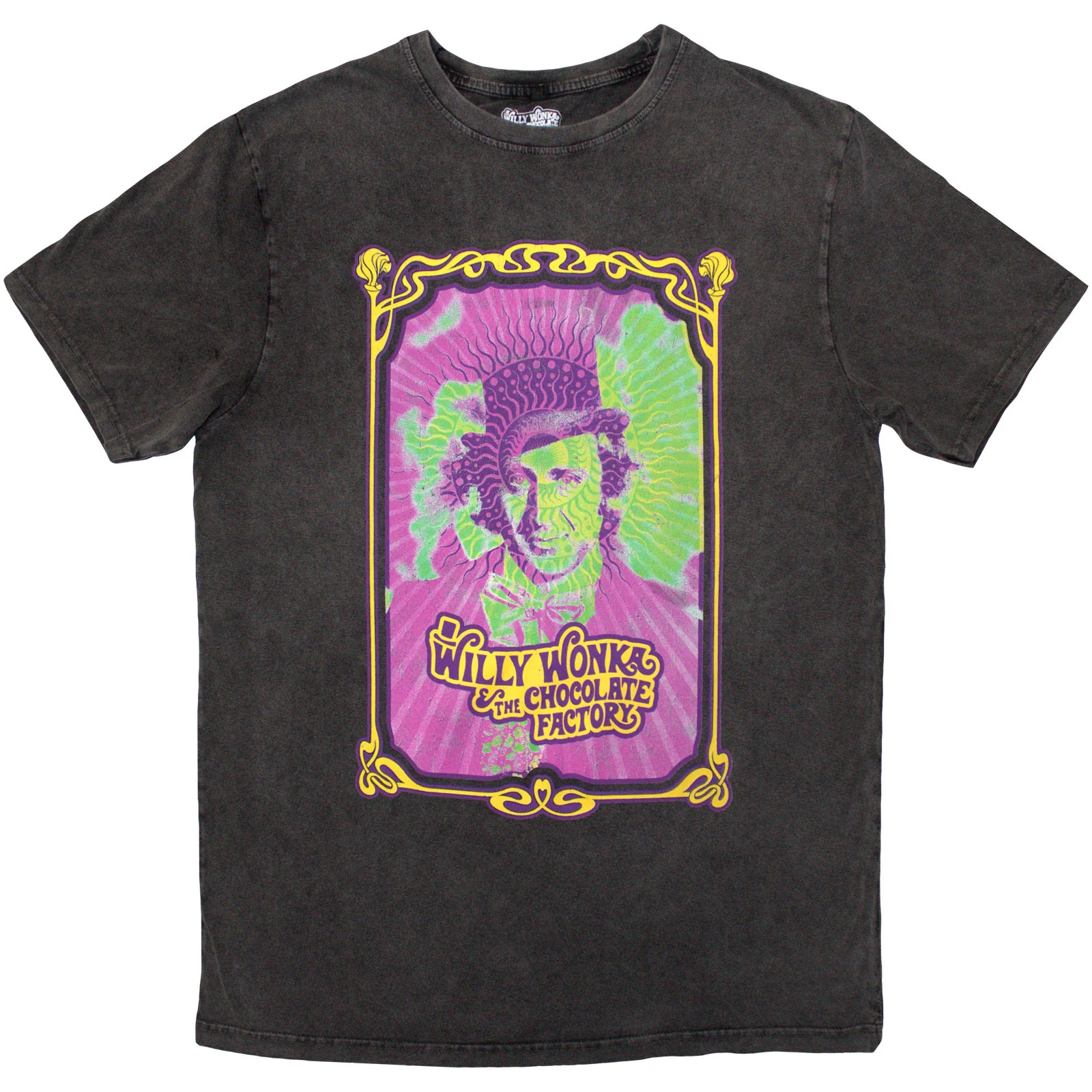 Willy Wonka Unisex Stone Wash T-Shirt: Psych Poster