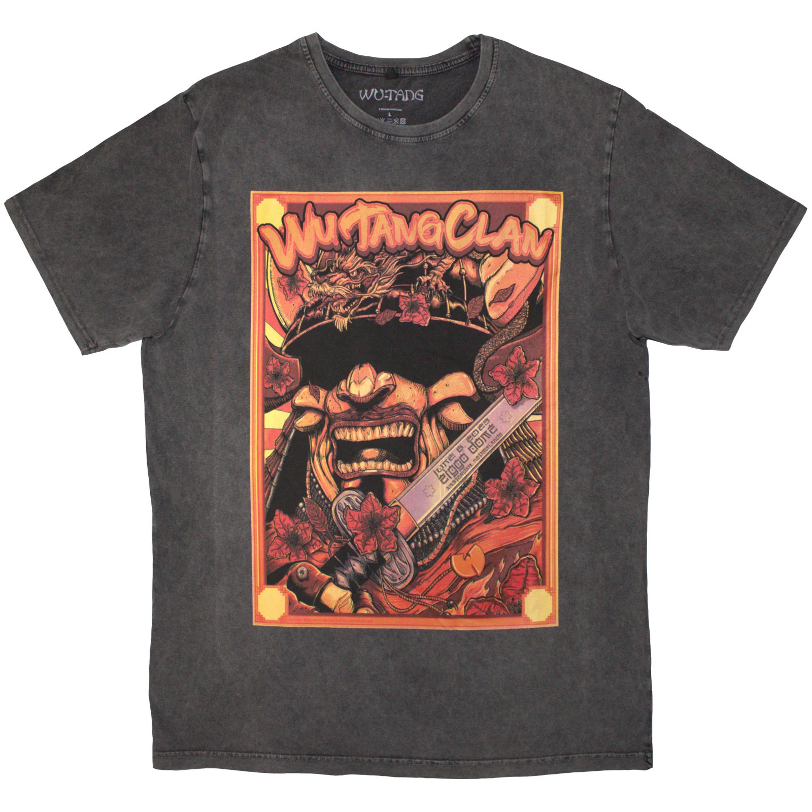 Wu-Tang Clan Unisex Stone Wash T-Shirt: Amsterdam '23